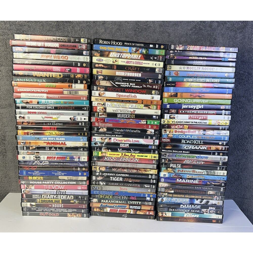 Large DVD Lot of 105 Movies ~ Horror, Comedy~ Drama-Workout- Action NEW & USED!